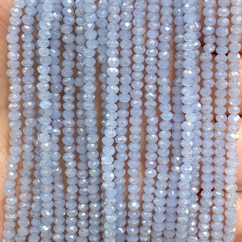 Crystal faceted rondelle - 200 pcs -2mm - full strand - PBC2C70, Crystal Beads, Beads, glass beads, beads crystal rondelle beads £1.5