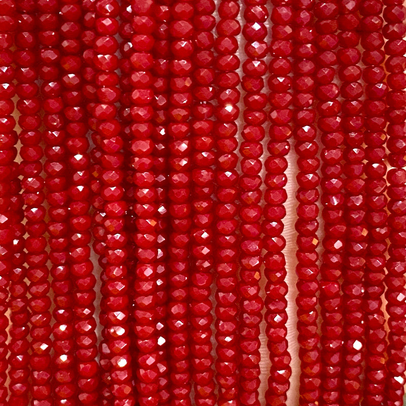 Crystal faceted rondelle - 200 pcs -2mm - full strand - PBC2C48, Crystal Beads, Beads, glass beads, beads crystal rondelle beads £1.5
