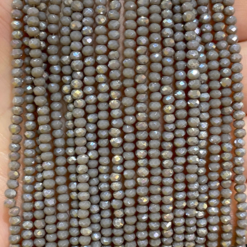 Crystal faceted rondelle - 200 pcs -2mm - full strand - PBC2C33, Crystal Beads, Beads, glass beads, beads £1.5