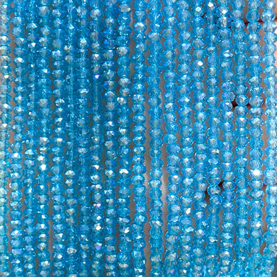 Crystal faceted rondelle - 200 pcs -2mm - full strand - PBC2C76, Crystal Beads, Beads, glass beads, beads crystal rondelle beads £1.5