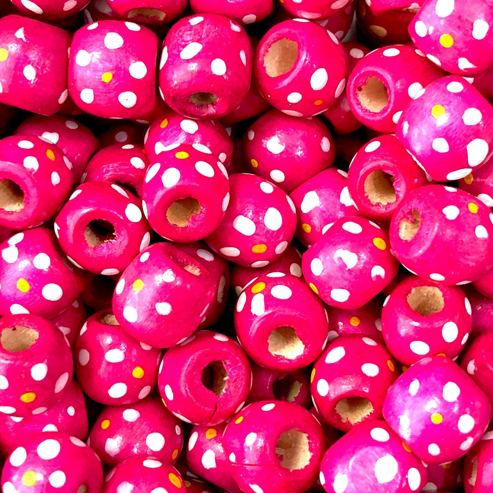 Large Hole Wooden Beads 13x12mm 20 Pieces in a pack