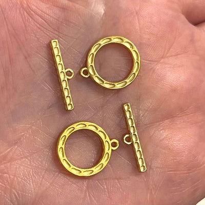 2 Sets 24Kt Matte Gold Plated Toggle Clasps,£2.5