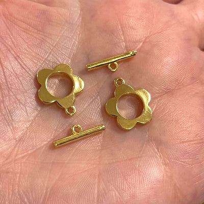2 Sets 24Kt Shiny Gold Plated Toggle Clasps,£2.5