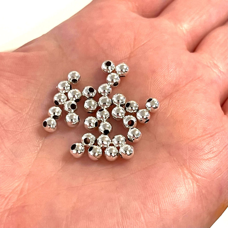 4mm Silver Plated Spacer Balls, 4mm Silver Spacer Balls, 250 pcs in a pack