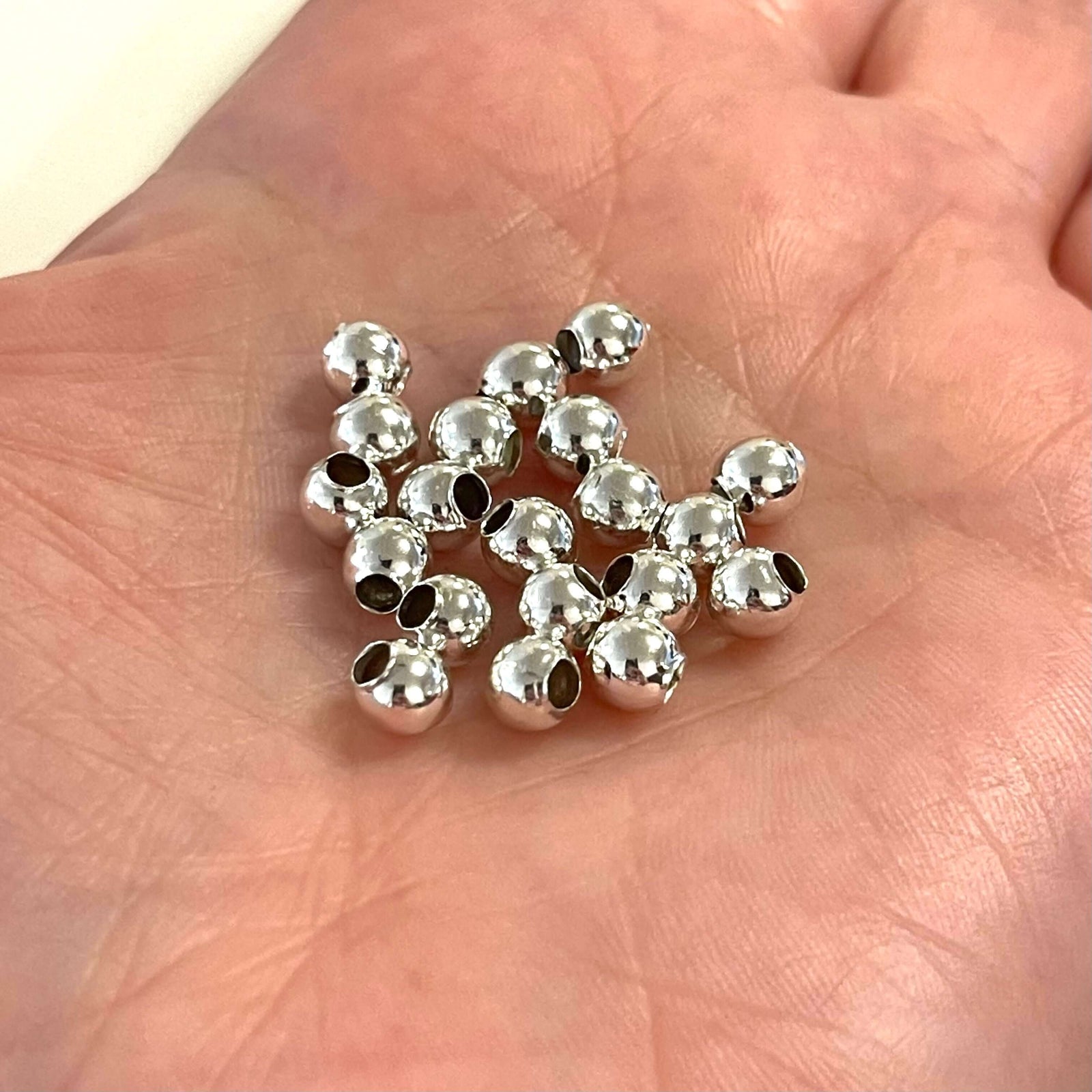 5mm Silver Plated Spacer Balls, 5mm Silver Balls 25 pieces in a pack,