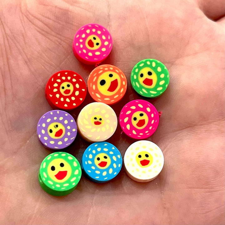 10mm Polymer Clay Round Beads,10 Beads in a Pack