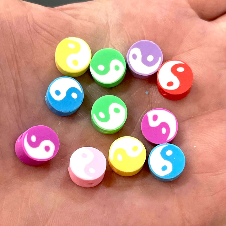 10mm Polymer Clay Round Beads,10 Beads in a Pack