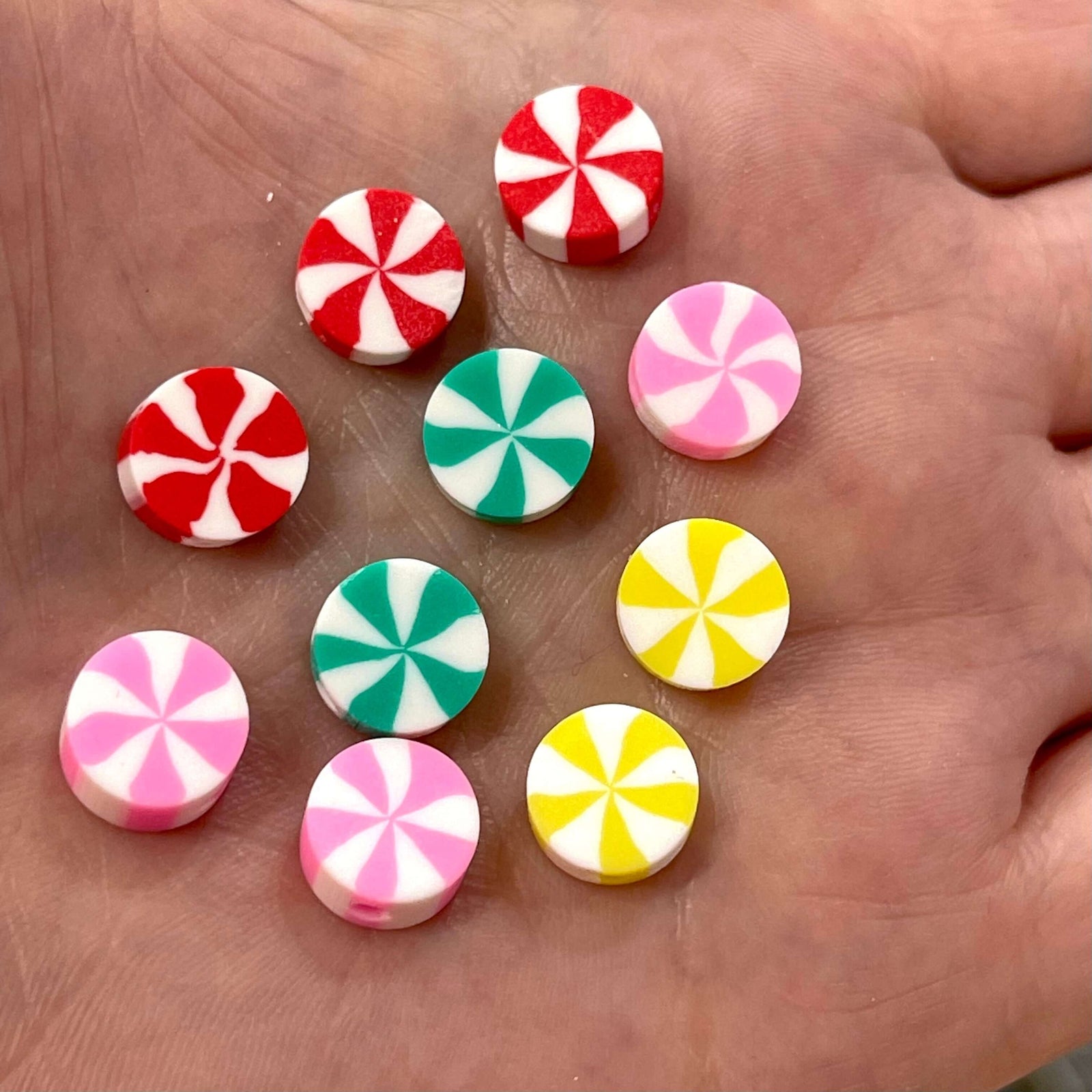 10mm Polymer Clay Round Beads,10 Beads in a Pack