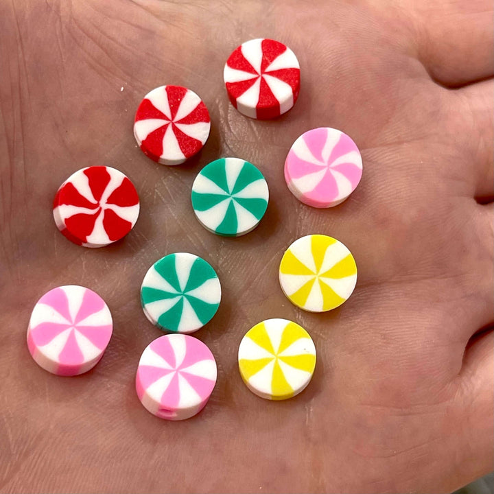10mm Polymer Clay Round Beads,10 Beads in a Pack