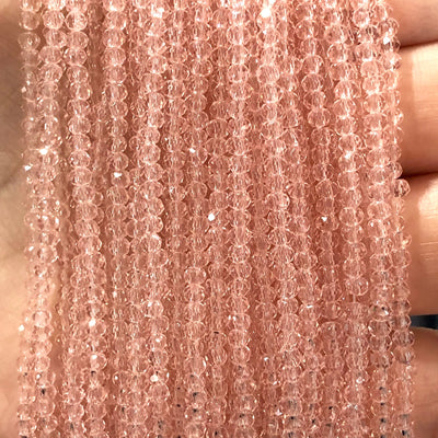 Crystal faceted rondelle - 200 pcs -2mm - full strand - PBC2C20 £1.5