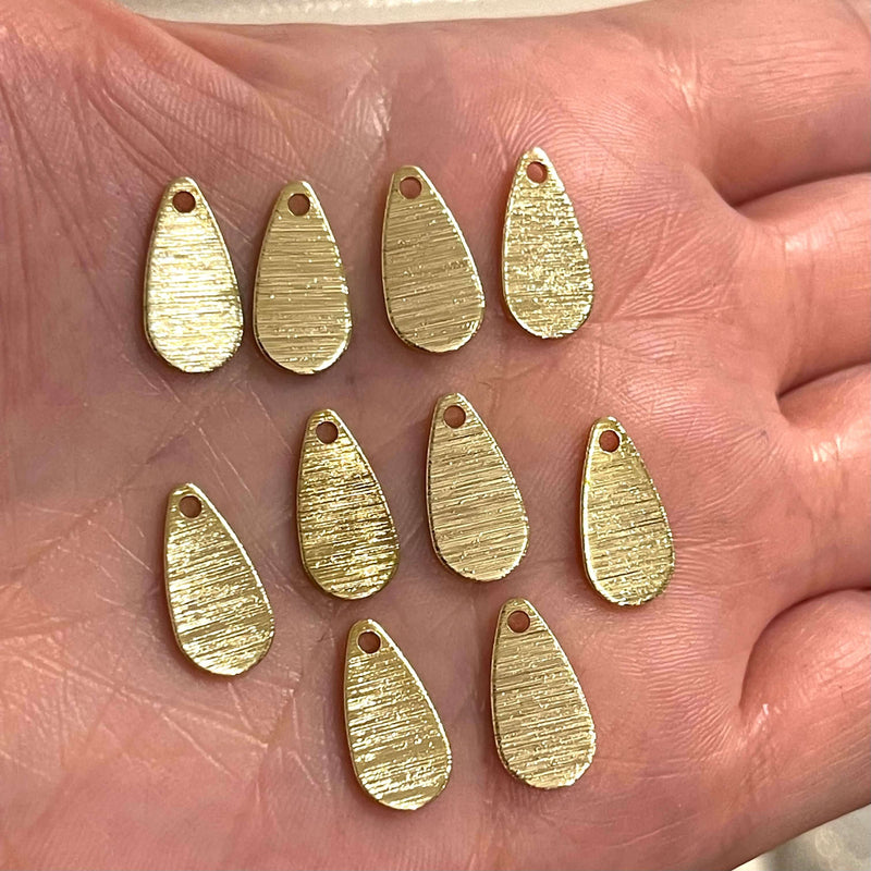 24Kt Gold Plated Brass 15x7.5mm Drop Charms, 10 Pcs in a Pack£2.5