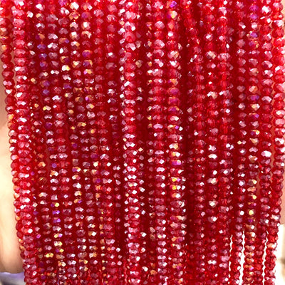 Crystal faceted rondelle - 200 pcs -2mm - full strand - PBC2C37, Crystal Beads, Beads, glass beads, beads £1.5