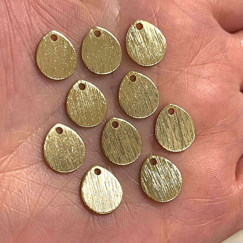 24Kt Gold Plated Brass 12x10mm Drop Charms, 10 Pcs in a Pack£2.5