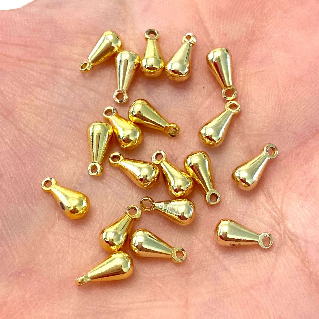 24Kt Gold Plated 8mm Drop Charms, 20 pcs in a pack