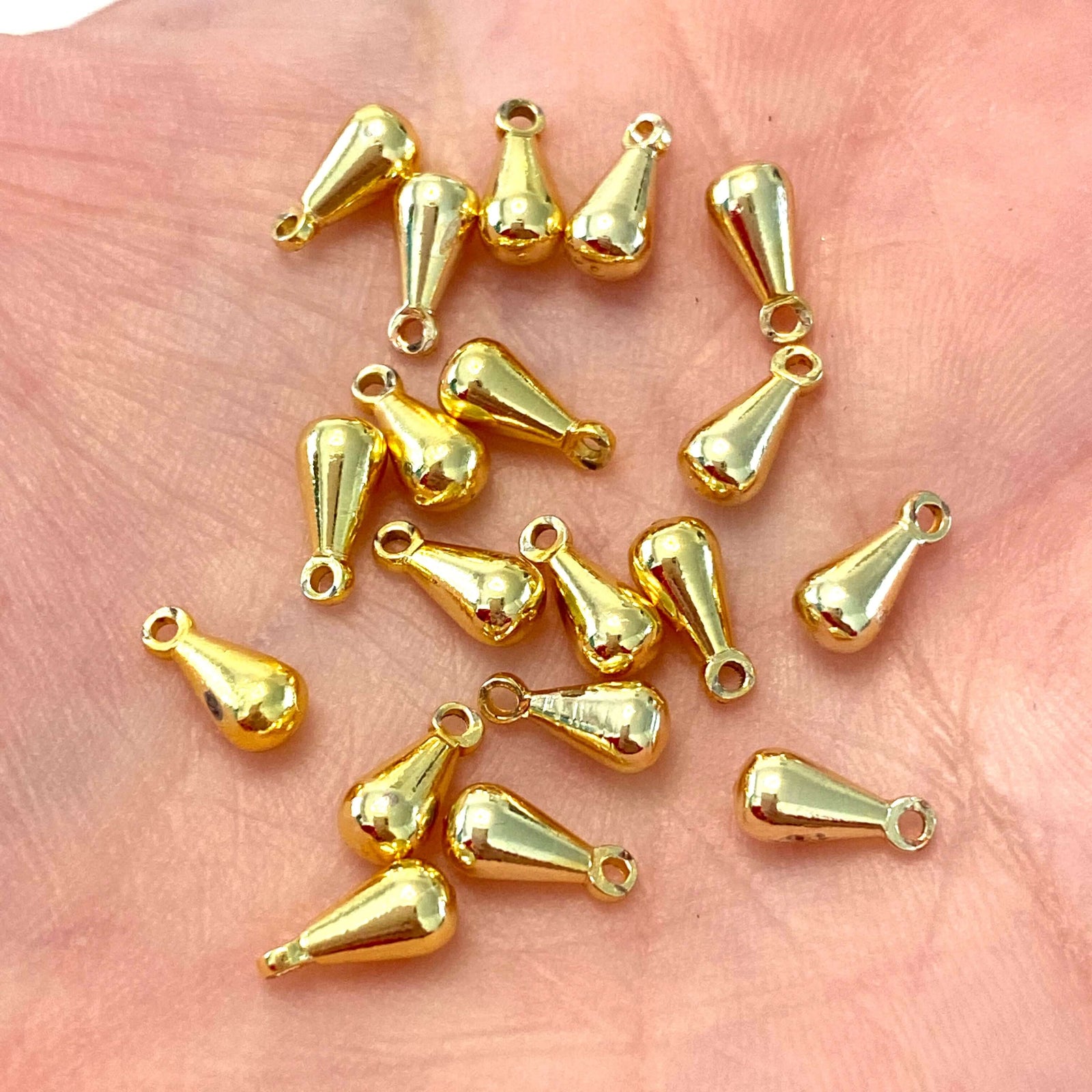 24Kt Gold Plated 8mm Drop Charms, 20 pcs in a pack