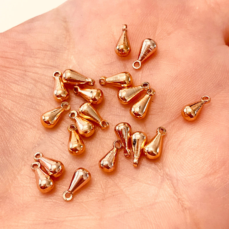 Breloques pendantes plaquées or rose de 8 mm, 20 pièces dans un paquet