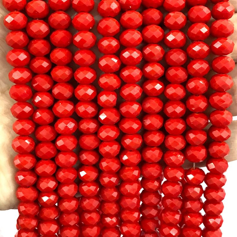 Crystal faceted rondelle - 70 pcs - 8 mm - full strand - PBC8C12 £1.5