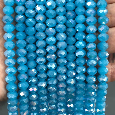 Crystal faceted rondelle - 72 pcs - 8 mm - full strand - PBC8C25 £1.5