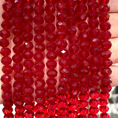 Crystal faceted rondelle - 72 pcs - 8 mm - full strand - PBC8C65, £1.5