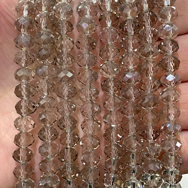 Crystal faceted rondelle - 72 pcs - 8 mm - full strand - PBC8C38 £1.5