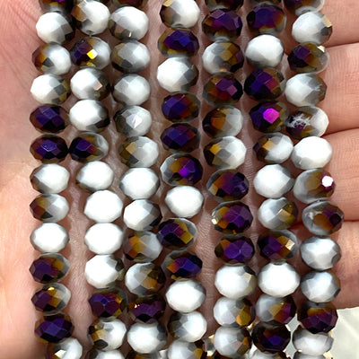 Crystal faceted rondelle - 72 pcs - 8 mm - full strand - PBC8C41 £1.5