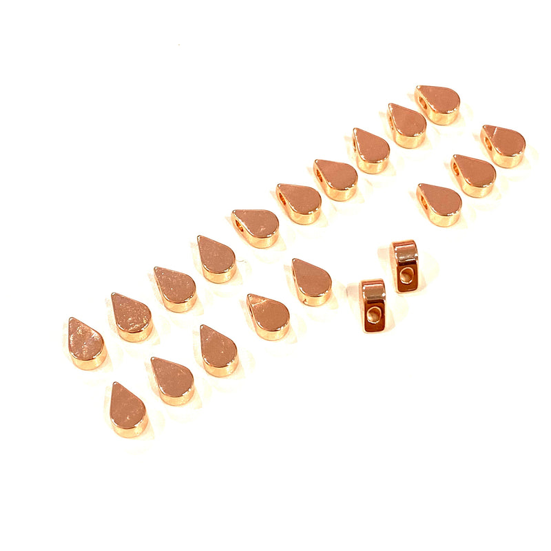 Rose Gold Plated Tear Drop Spacers, 6x4mm Tear Drop Spacers, 20 Pcs in a Pack