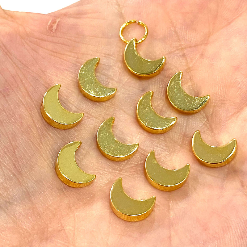 24Kt Gold Plated Crescent Charms, 10 pcs in a Pack