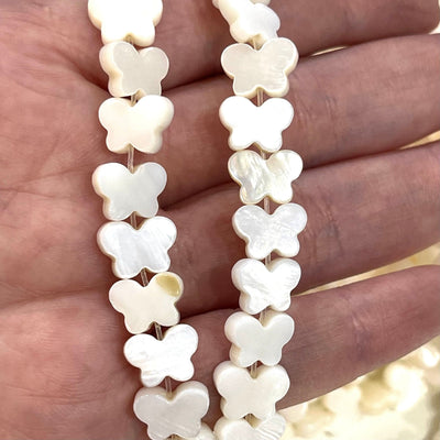 Mother Of Pearl Butterfly 11x8mm Beads, Natural Mother of Pearl Butterfly, 50 Beads Strand