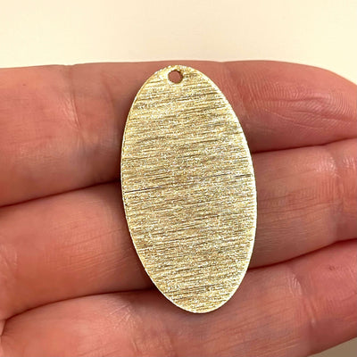 24K Gold Plated Textured Brass Pendant, Gold Charm£1.5