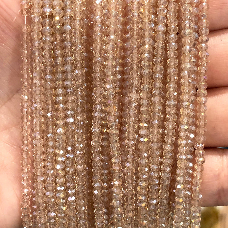 Crystal faceted rondelle - 200 pcs -2mm - full strand - PBC2C58, Crystal Beads, Beads, glass beads, beads crystal rondelle beads £1.5