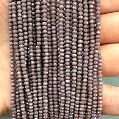 Crystal faceted rondelle - 200 pcs -2mm - full strand - PBC2C66, Crystal Beads, Beads, glass beads, beads crystal rondelle beads £1.5
