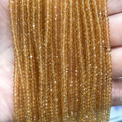 Crystal faceted rondelle - 200 pcs -2mm - full strand - PBC2C69, Crystal Beads, Beads, glass beads, beads crystal rondelle beads £1.5