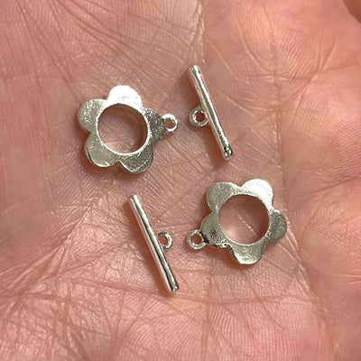 2 Sets Shiny Bright Silver Plated Toggle Clasps,£2.5