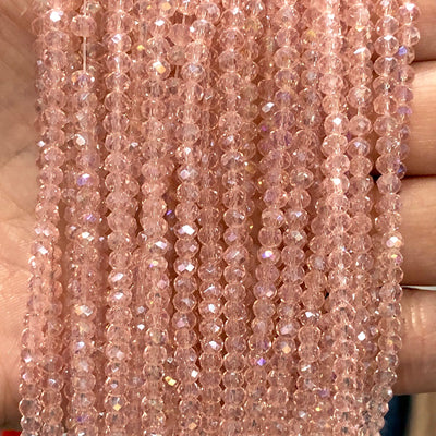 Crystal faceted rondelle - 140 pcs -3mm - full strand - PBC3C13 £1.5