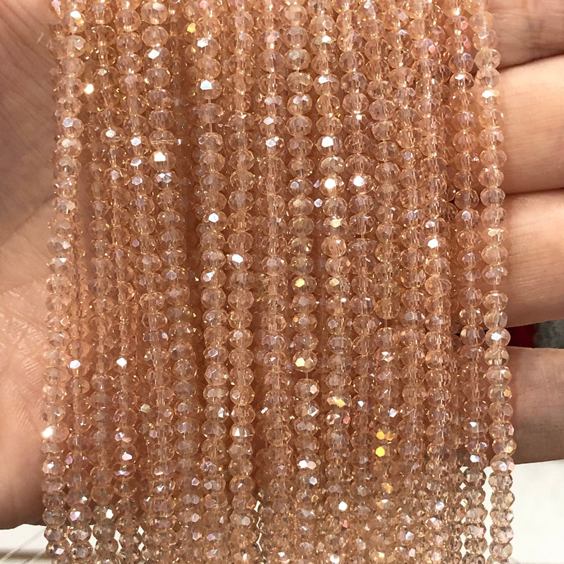 Crystal faceted rondelle - 145 pcs -3mm - full strand - PBC3C27 £1.5