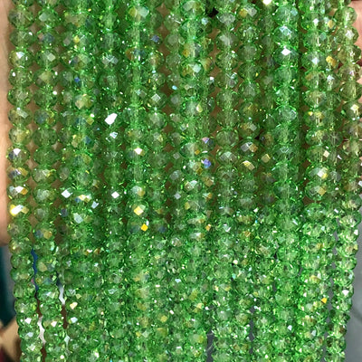 Crystal faceted rondelle - 95 pcs - 6mm - full strand - PBC6C27 £1.5