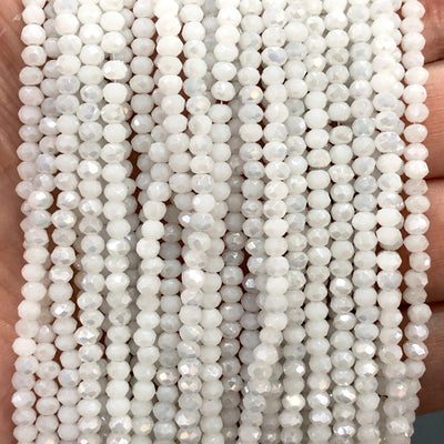 Crystal faceted rondelle - 145 pcs -3mm - full strand - PBC3C42, Crystal Beads,Beads, glass beads, beads £1.5