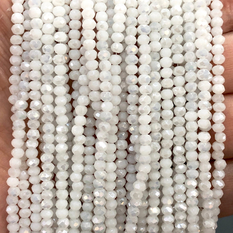 Crystal faceted rondelle - 145 pcs -3mm - full strand - PBC3C42, Crystal Beads,Beads, glass beads, beads £1.5
