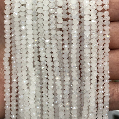 Crystal faceted rondelle - 150 pcs -3mm - full strand - PBC3C66, Crystal Beads,Beads, glass beads, beads crystal rondelle beads £1.5