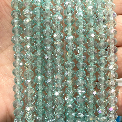 Crystal faceted rondelle - 95 pcs - 6mm - full strand - PBC6C41 £1.5