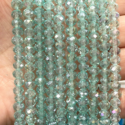 Crystal faceted rondelle - 95 pcs - 6mm - full strand - PBC6C41 £1.5