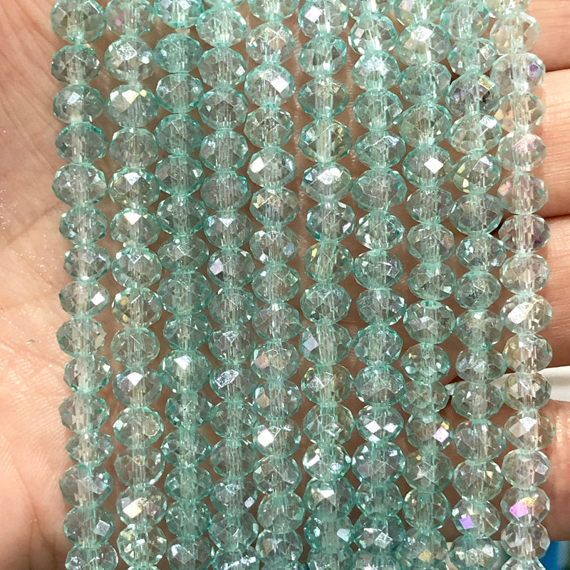 Crystal faceted rondelle - 95 pcs - 6mm - full strand - PBC6C41 £1.5