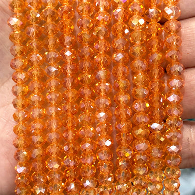 Crystal faceted rondelle - 95 pcs -6 mm - full strand - PBC6C56, £1.5