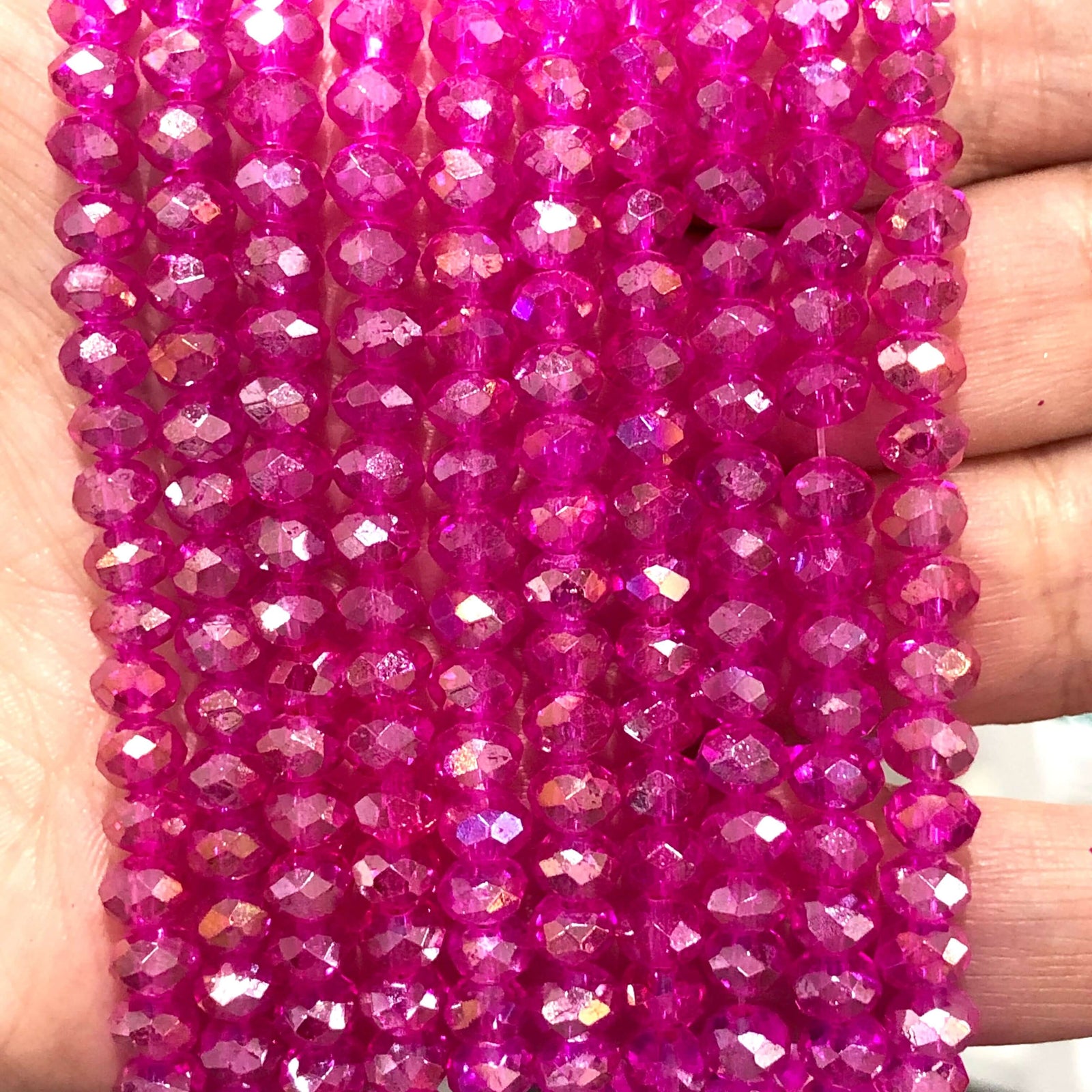 Crystal faceted rondelle 6mm Beads, PBC6C62,