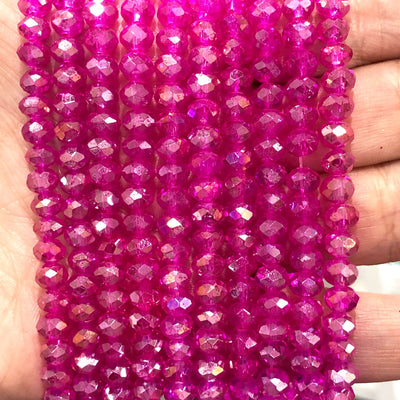 6mm Crystal faceted rondelle - 100 pcs -6 mm - full strand - PBC6C62, £1.5