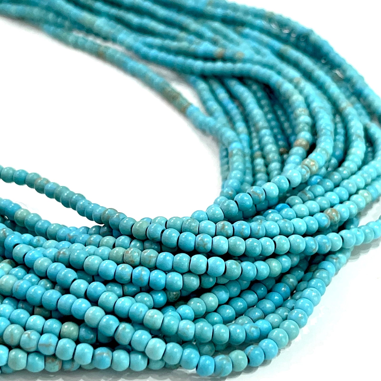 Turquoise Howlite Beads,Round 3mm, 145 beads per strand, 16" Full Strand, Gemstone