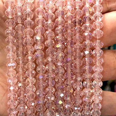 6mm Crystal faceted rondelle - 100 pcs -6 mm - full strand - PBC6C79, £1.5