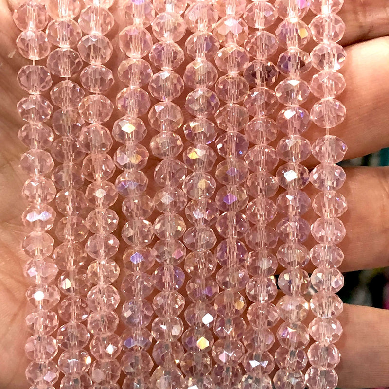 6mm Crystal faceted rondelle - 100 pcs -6 mm - full strand - PBC6C79, £1.5