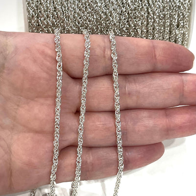 Silver Plated Soldered Chain, 2mm Silver Plated Necklace Chain
