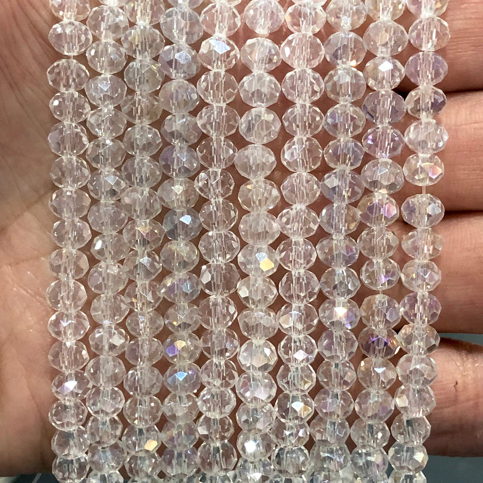 Crystal faceted rondelle 6mm Beads, PBC6C15